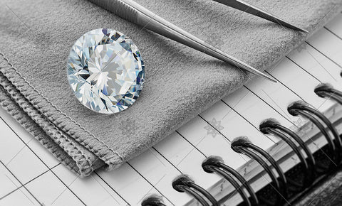 Round Diamond on Grey cloth  - MJ1048