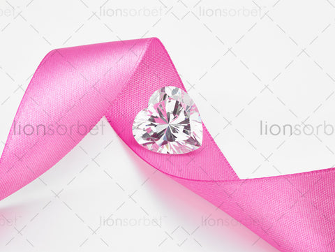 Heart Diamond Pink Ribbon - MJ1004