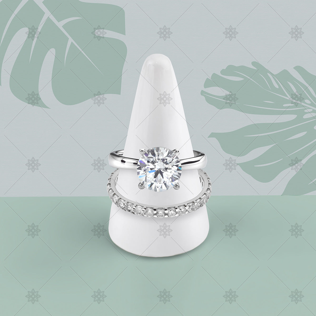 Bridal Ring Set on Display Cone  - JG5122