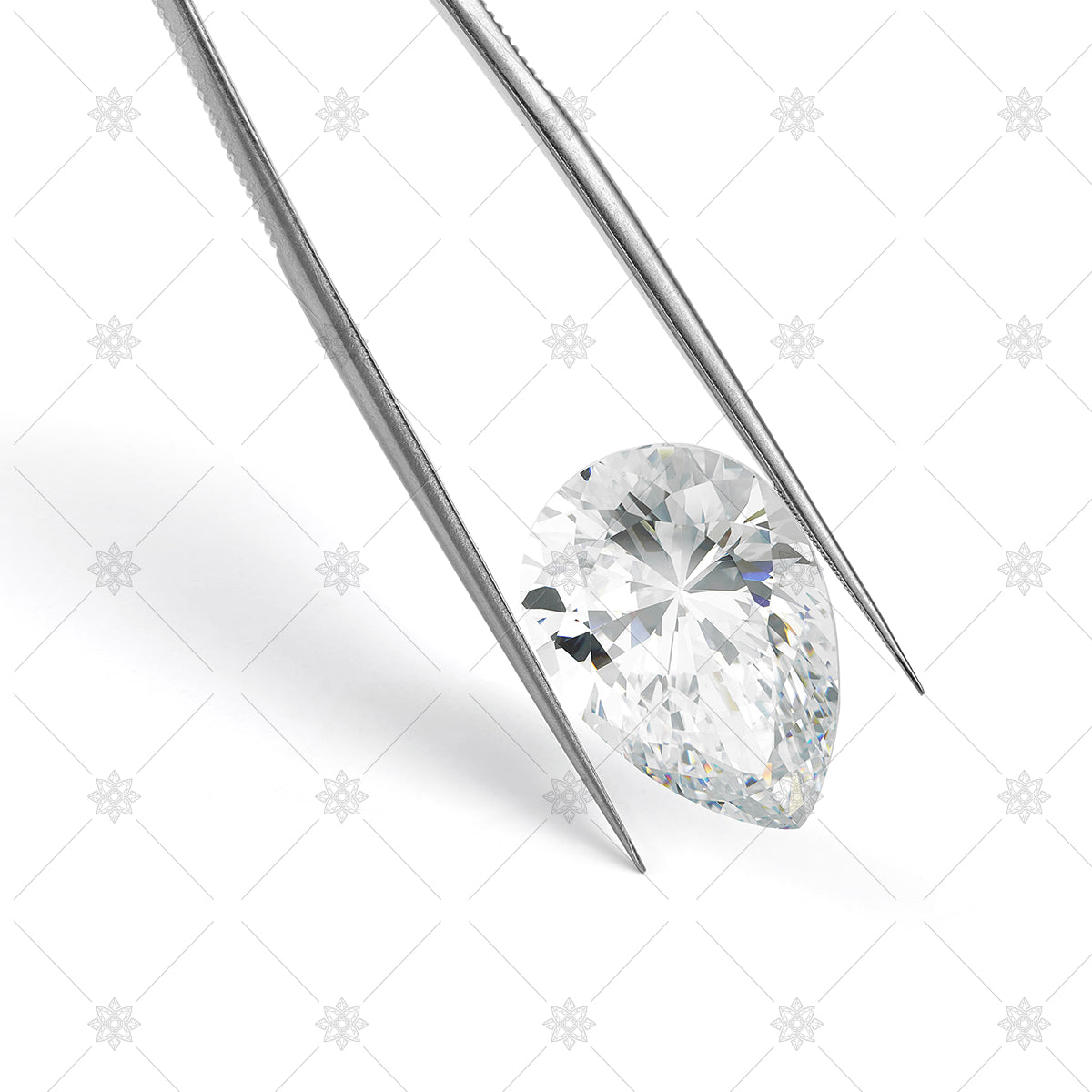 Pear Cut Diamond in Tweezers - JG4020