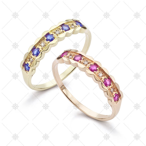 Pink and Blue Sapphire Rings - JG4032