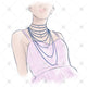 Necklace length illustration inches  - JG4059
