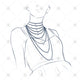 Necklace length illustration inches  - JG4061