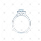 Solitaire Diamond Ring Sketch Side Profile - JG4088