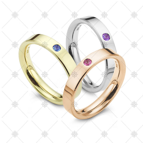Gemstones Wedding Rings Trio - JG5101