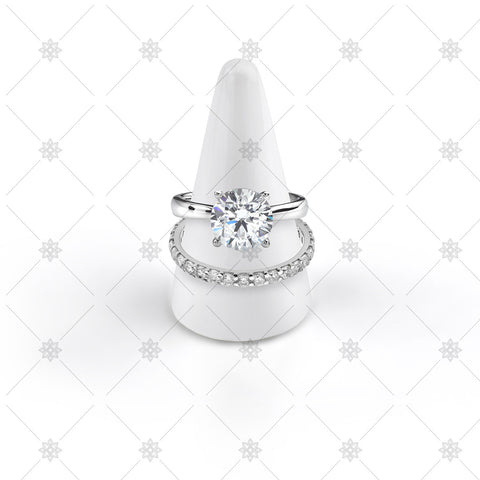 Solitaire Engagement Ring and Diamond Band  - JG5103