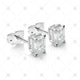 Pair of Emerald cut diamond stud earrings jewellery stock photograph