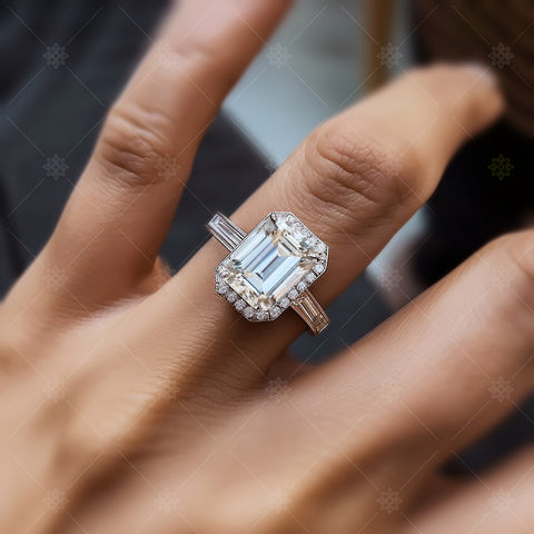 Model wearing diamond ring - LJ1006