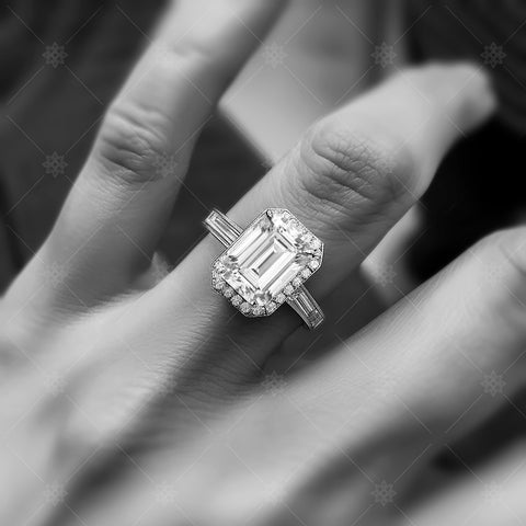 Model wearing diamond ring - LJ1007