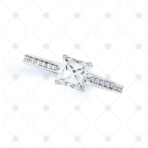 Princess Cut Diamond Ring White - LS1001