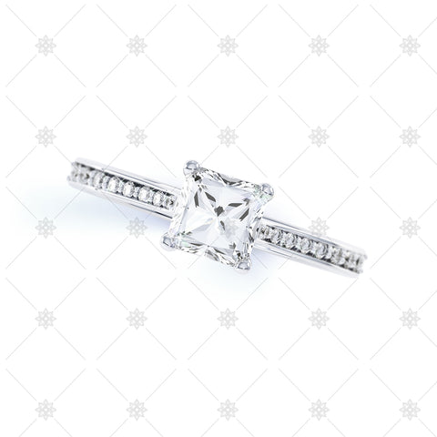 Princess Cut Diamond Ring White - LS1001