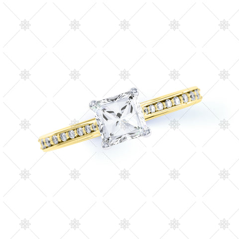 Princess Cut Diamond Ring Yellow - LS1001