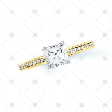Princess Cut Diamond Ring Yellow - LS1001
