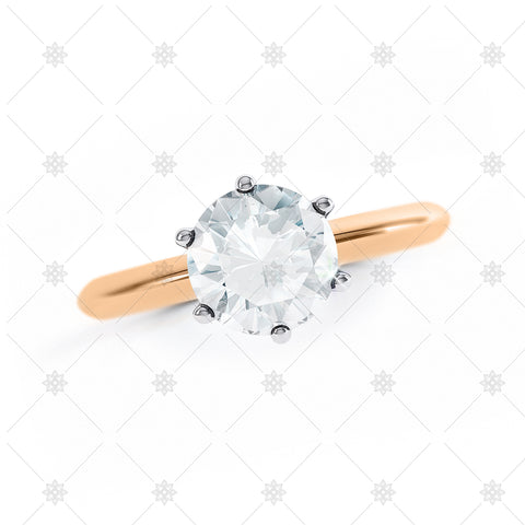 Round Solitaire Top View Rose Gold - LS1004