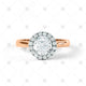 Diamond Halo Cluster Ring Rose Gold - LS1006