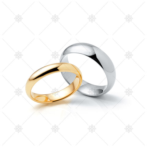 White & Yellow Gold Wedding Rings - MJ1049