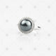 Black Pearl & Diamond Ring - MJ1053