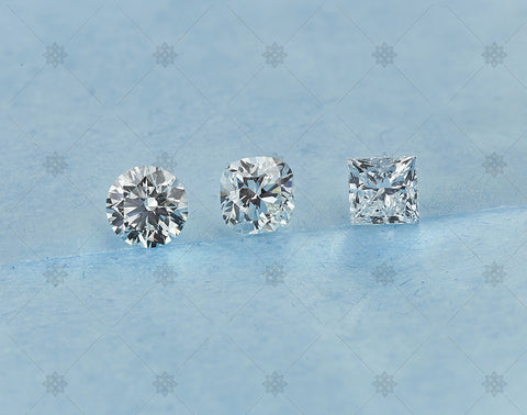 Round Cushion and Princess cut diamonds - MJ1063