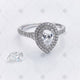 Pear diamond halo ring - MJ1066