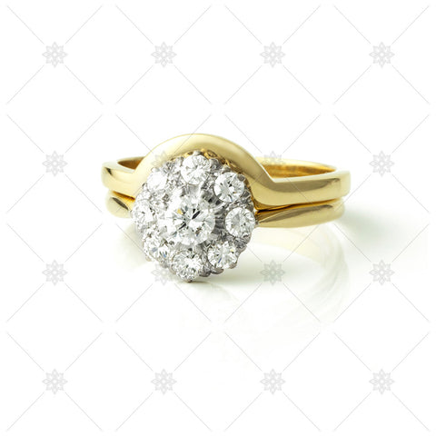 Shaped Wedding to Cluster Ring - MJ1050