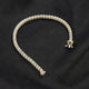 Yellow Gold Tennis bracelet on black silk - NC1004