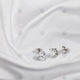 Diamond Stud earrings on white silk - NC1006