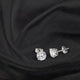White Gold Stud earrings on black silk - NC1008