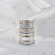 Gold Eternity ring stack on white silk - NC1024
