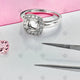 Pink Morganite and Halo Diamond Ring- NC2003