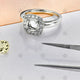 Lemon Quartz and Halo Diamond Ring- NC2004