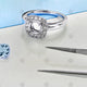 Blue Sapphire and Halo Diamond Ring- NC2005