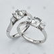 Cushion Cut 3 stone diamond trilogy rings - NC2009