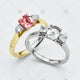 Pink Ruby 3 stone diamond trilogy rings - NC2010