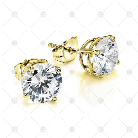 Large Diamond Stud Earrings Yellow gold - NE1002