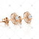 Vintage Halo Earrings Rose Gold Side View - NE1008