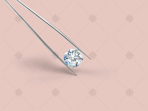 Diamond with tweezers on peach - NE1010