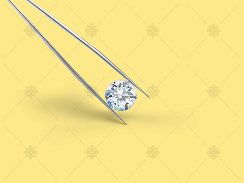 Diamond with tweezers on yellow - NE1010