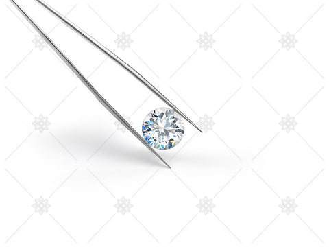 Diamond with tweezers on white - NE1010