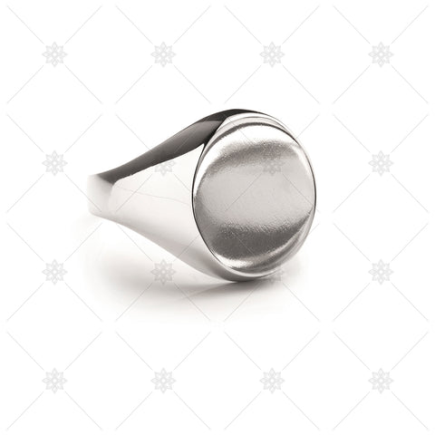 Platinum Oval Signet Ring - NE1013