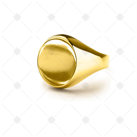 Yellow Gold Oval Signet Ring - NE1013