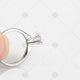 White Gold Engagement Ring between fingers - NE1014