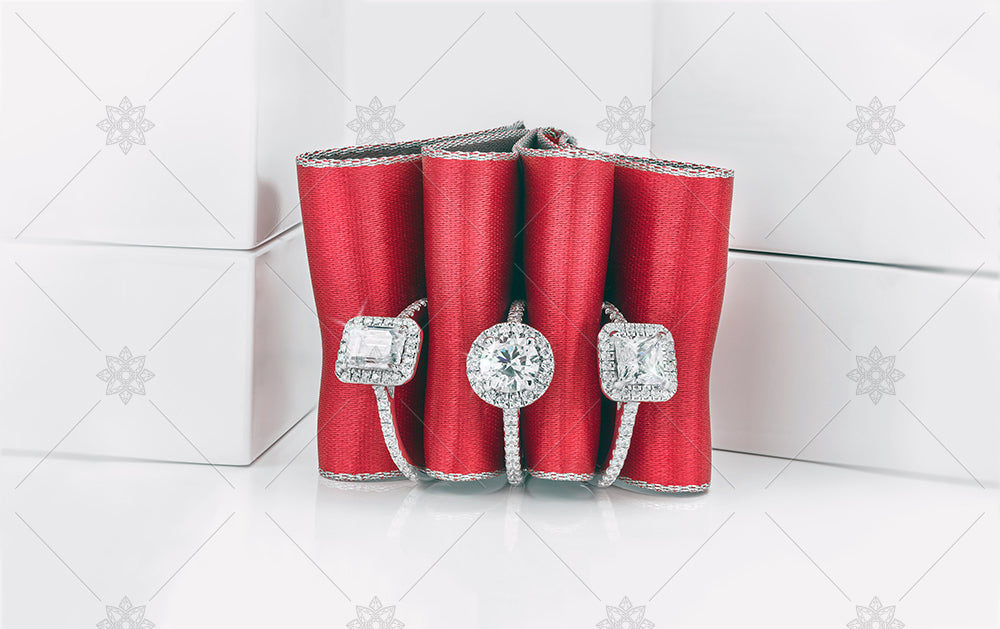 Red Ribbon Engagement Rings  - NE1019C