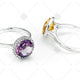 Citrine and Amethyst Halo Rings  - NE1024A