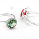 Emerald and Ruby Halo Rings  - NE1024B