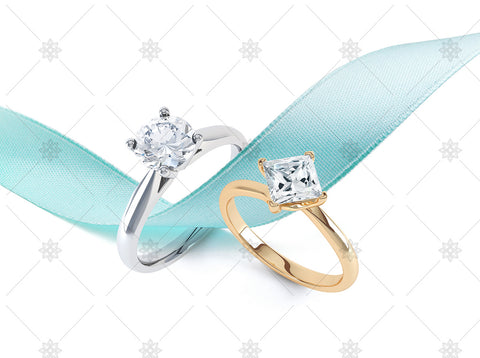 Diamond Rings Ribbon & Box - NE1038a