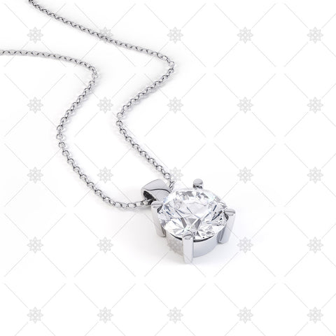 Diamond Pendant Image in White Gold - P003