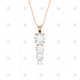 4 stone Diamond Drop Pendant Rose Gold - P0012