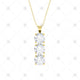 3 stone Diamond Drop Pendant Yellow Gold - P0011