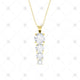 4 stone Diamond Drop Pendant Yellow Gold - P0012
