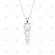 4 stone Diamond Drop Pendant - P0012